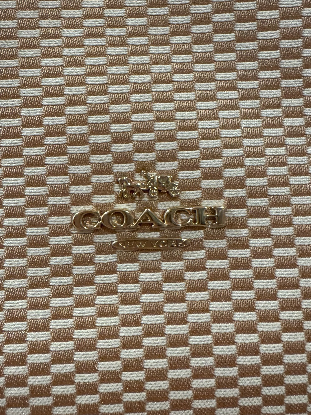 Coach Legacy Jacquard Canvas Edie 31 Shoulder Bag - Beechwood Gold - Picture 12 of 13